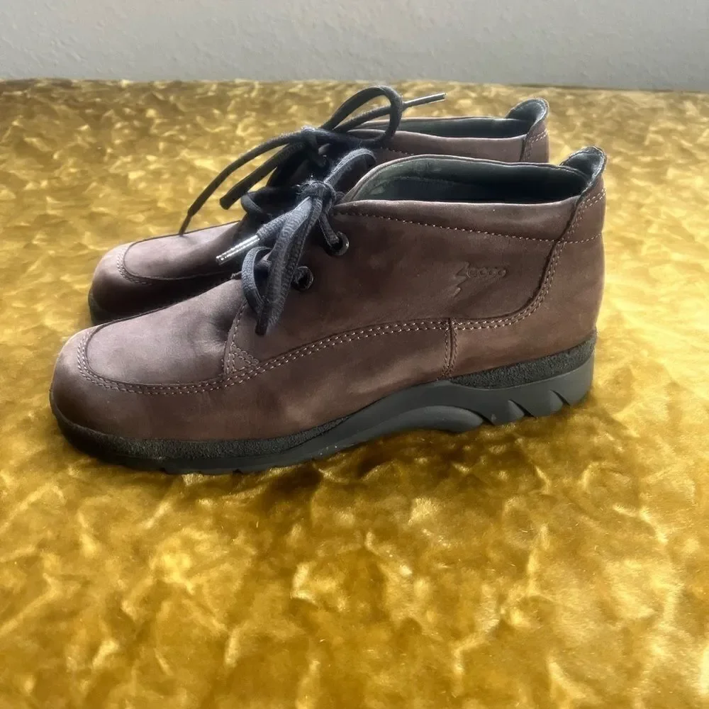 ECCO Men's Brown Leather Lace Up Chukka Boots Shoes Size 6-6.5 (40)